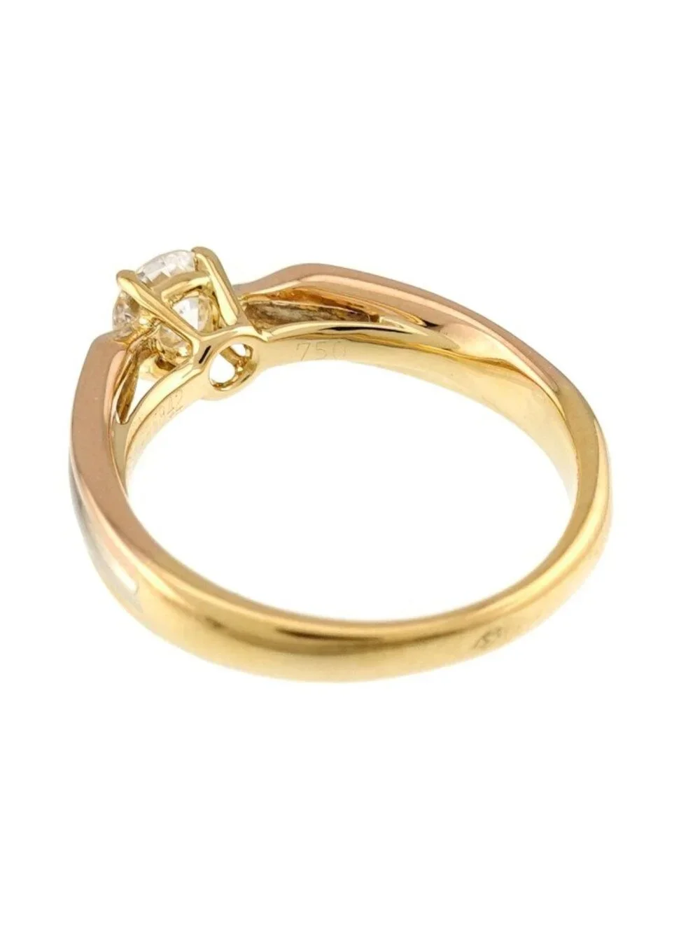 Cartier Trinity Solitaire Diamond VS 47 Ring 18k YG WG PG Triple Strand
